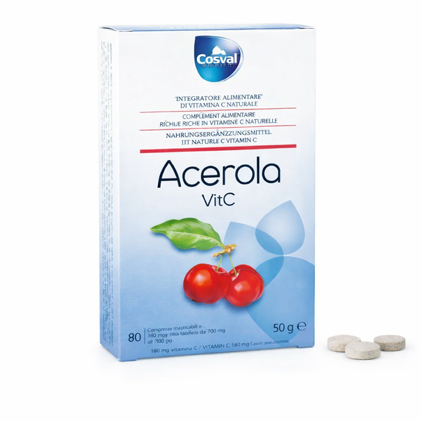 Ацерола в таблетках Природний Вітамін C Acerola Vit C Вівасан Швейцарія 80 шт. SUP-VIV-ACZEROLAVT фото